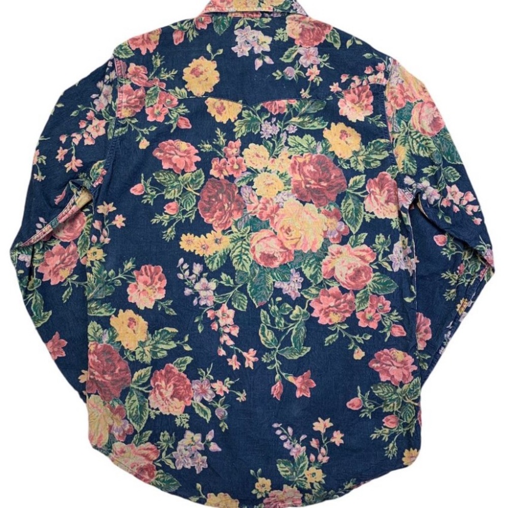 Denim & Supply Ralph Lauren Floral Button Down Shirt - Blue and Pink - Picture 2 of 7